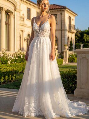 NEW LONG OFF WHITE WEDDING DRESS,BRIDAL GOWN,DESTINATION RECEPTION